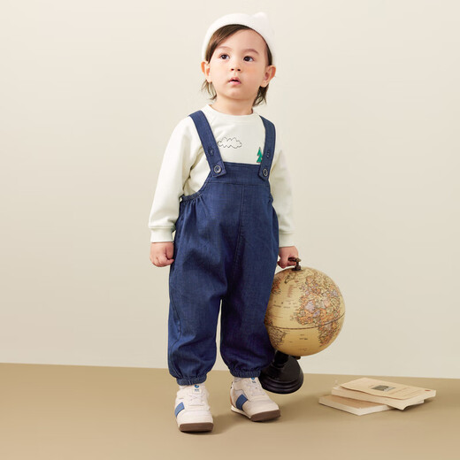 Mini Bara [Soft denim baby overalls] Soft and elastic skin-friendly fashion jeans for boys and girls