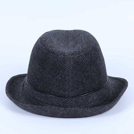 Autumn and winter men's top hat British retro jazz hat outdoor dad to keep warm middle-aged and elderly spring and autumn elderly hat men dark gray 58 cm