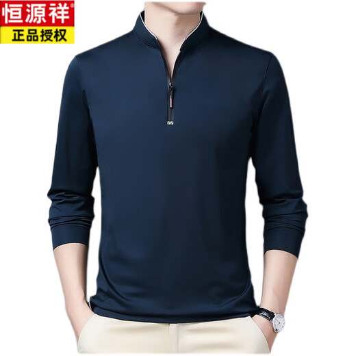 Hengyuanxiang High-End Brand Pure Cotton Cotton Fot Fot Functing Men's Casual Plus Velvet Tops Осенней и зимой Новой мужской базовой рубашки с воротничками среднего возраста.