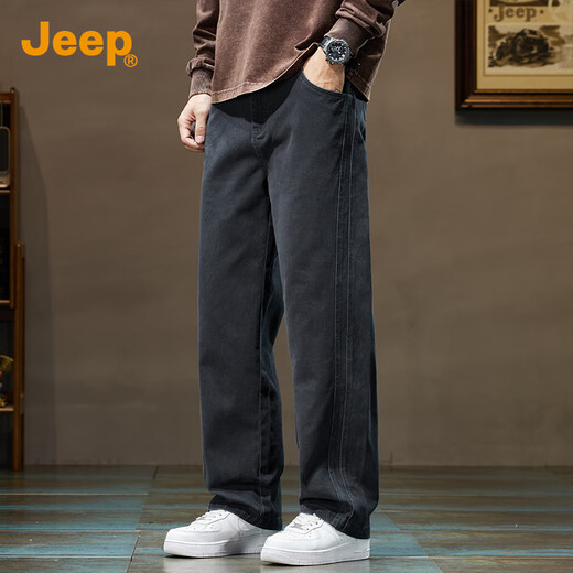 JEEP Jeep men's high-end casual pants men's 2025 autumn and winter new loose straight trend brand American wide-leg pants men's pants