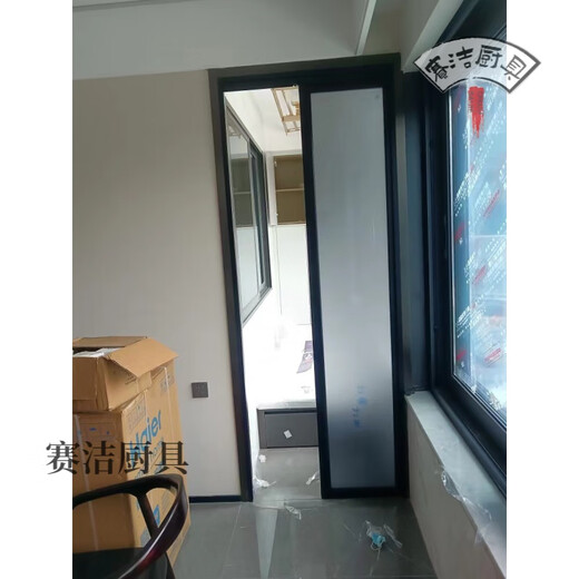 Дверь Miaopule PD для кухни, раздвижная плоская дверь, дверь из титанового магниевого сплава, складная дверь, очень узкая, стекло Changhong, ванная комната, туалет, 5 + 5, двойной слой (обычный прозрачный + обычный нефтяной песок)