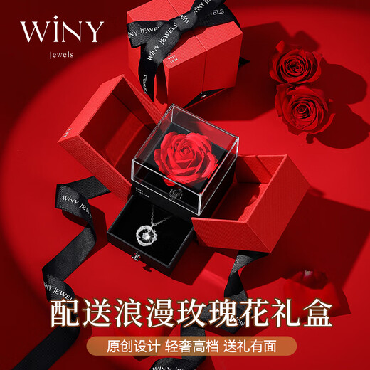 The only (Winy) 999 sterling silver necklace for women, light luxury and high-end moissanite pendant birthday gift for girlfriend and wife jewelry