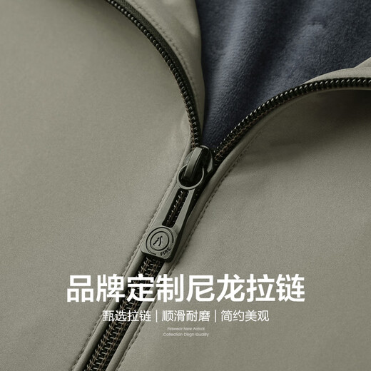 Shanshan (FIRS) silver fox velvet detachable hooded jacket for men 2025 autumn new business plus velvet warm jacket 303 Khaki M (170)