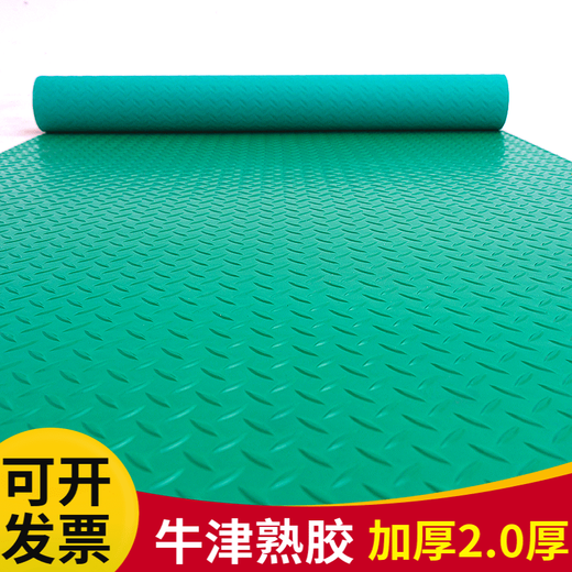Junliu beef tendon floor mat pvc waterproof anti-slip mat thickened door mat rubber plastic corridor kitchen stair workshop warehouse green herringbone 1.0 meter width 2 meter length
