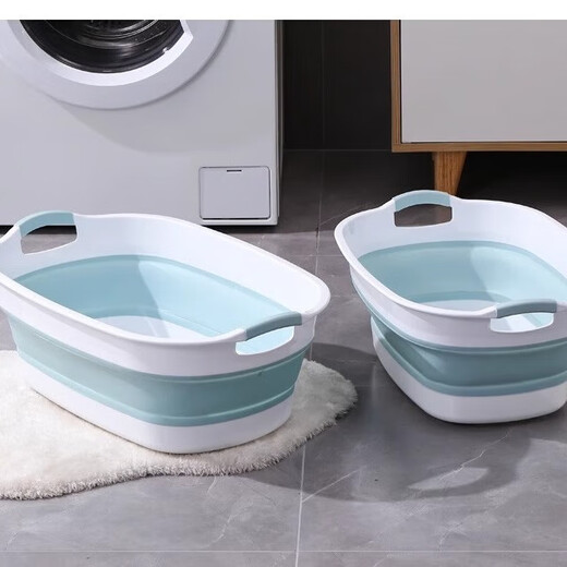 Pet bath basin, special bathtub for cats, cat bath basin, small dog bath bucket, anti-run cat basin, foldable, foldable and drainable, gray-white-15Jin Jin equals 0.5kg, inner cat