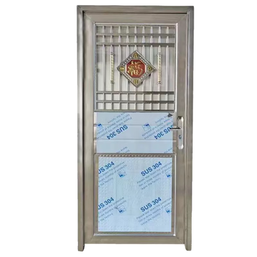 奇立彩【加厚款】不锈钢门304平框门进户大门出租房门杂物间门工程门 加厚304材质(内右开左锁) 890x2000mm