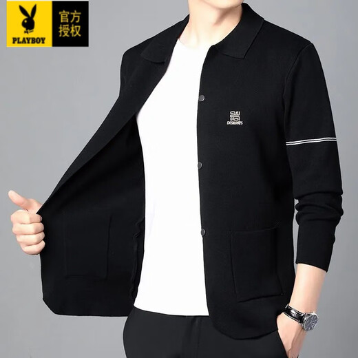 Playboy (Playboy) Stricker Strickjacke für Männer Frühling und Herbst 2025 Neue trendige reine Wolle Außenpullover Herren-Gelegenheitsjacke Männer Khaki M [geeignet für 95-120jin [Jin gleich 0,5 kg]]]]]