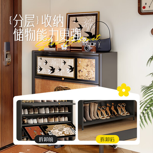 Mercertas mittelalterlicher Schuhschrank aus Edelstahl mit Wandlager und Aufbewahrung 2-in-1-mehrschichtiger Haushaltstür Eingang Eingangseingangshalle Yaotai Jade Box 5 Tür 11 Stock 1000x1695x350mm