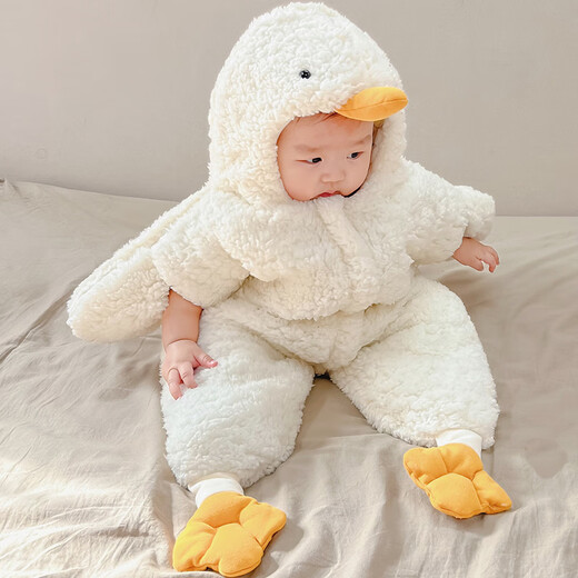 Chongqing Dingfu Baby Sleeping Bag Autumn and Winter Split-Legged Thickened All-in-One Bag Anti-jump Sleeping Bag Swaddle Jumpsuit Warm Romper Suit Big Goose Sleeping Bag-Large (1-7 months)