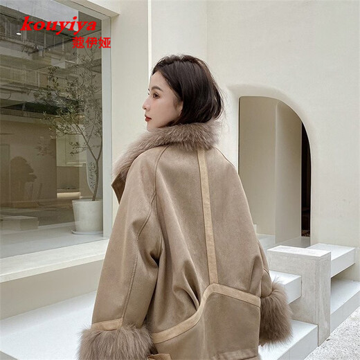 Koia Fur Jacket Women's 2025 Winter New Thick Imitation Fox Fur Splicing Young Fashionable Outer Wear High-end Party Jacket White S Recommended 80-105Jin Jin is equal to 0.5kg Koia Fur Jacket Women's 2025 Winter New Thick Imitation Fox Fur Splicing Young Fashionable Outer Wear High-end Party Jacket White S Recommended 80-105Jin Jin is equal to 0.5kg