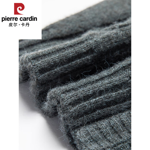 皮尔卡丹（pierre cardin）高档冬季新款男士100%羊毛开衫立领拉链针织衫毛衣休闲纯色外套 驼色9921 XL 175140-160斤