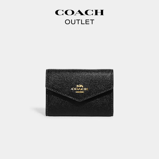 蔻驰（COACH）奥莱女士女包扁平卡包 IM/黑色