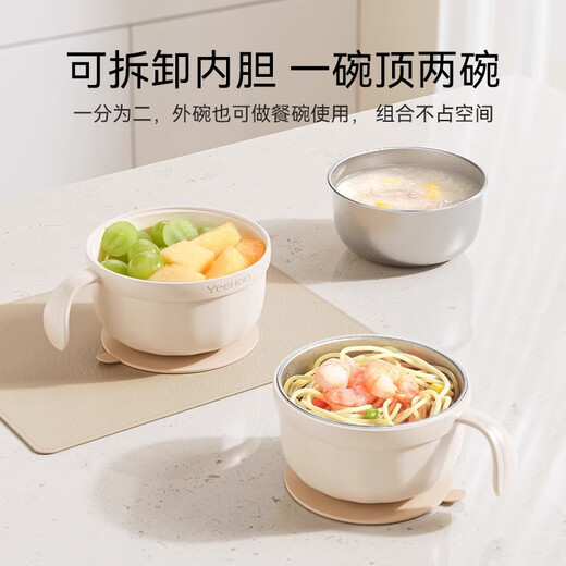 Yeehoo Baby Food Bowl pour nourrissons et tout-petits anti-automne et anti-scalding pour enfants mangeant le bol 316