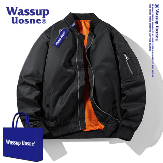 WASSUP UOSNE trendy brand ma1 bomber jacket for men and women American retro casual jacket spring and autumn loose baseball uniform for men 2029J military green (spring and autumn) 2XL (recommended 160-180Jin Jin equals 0.5 kg)