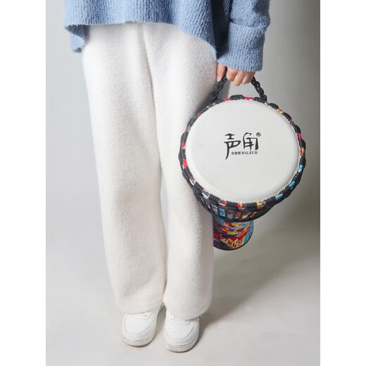 Meow Voice Horn Old Ziegenkinne afrikanische Drum für Erwachsene Standard 10-Zoll-Percussion-Instrument für Anfänger für Kinder 12-Zoll Mia Red