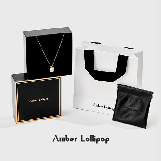 Amber Lollipop White Fritillaria Necklace Women's Niche Necklace Clavicle Chain Neck Ornament Anniversary Birthday Gift for Girlfriend and Wife White-Oil Frame