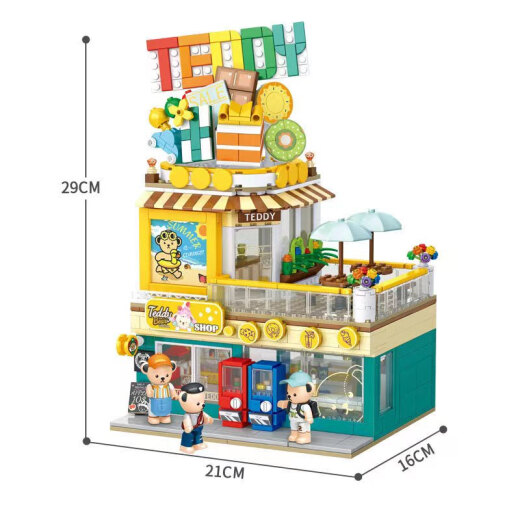 Inbrixx Tidy Bear Kaffeehaus Convenience Street Street View Model Bauschalt Spielzeug Geschenk Echt Autorisierung Tedidy Bear Kaffeehaus [1381 Partikel]