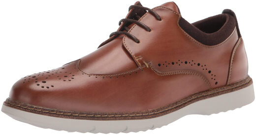 Stacy AdamsSTACY ADAMS Boys Synergy Wingtip Lace Oxfords, Cognac Cognac 4 Big Kid