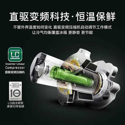 LG635L制冰机冰箱 敲一敲透视窗 风冷无霜超薄嵌入式 家用大容量 自动制冰对开门客厅冰吧S653MEP87D 暮色黑 商场同款制冰机冰箱