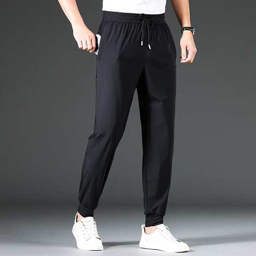 DVW Luxus High-End-Marke Casual Hosen für Männer Sommer dünne Eisseide Atmungsfreie Farbe Lose Plüsch Harem Hosen Royal Blue [ICE Seiden vierseitig Gummiband] 6xl geeignet für 210-230