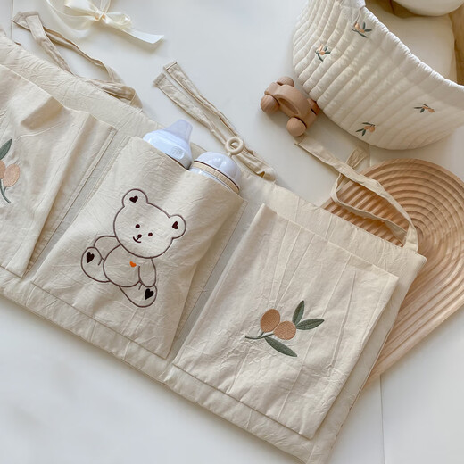 
Ins Feng Crib Storage Bag Hanging Bag Diaper Diaper Storage Baby Toy Storage Baby Storage Bag Bear Bedside Bag
