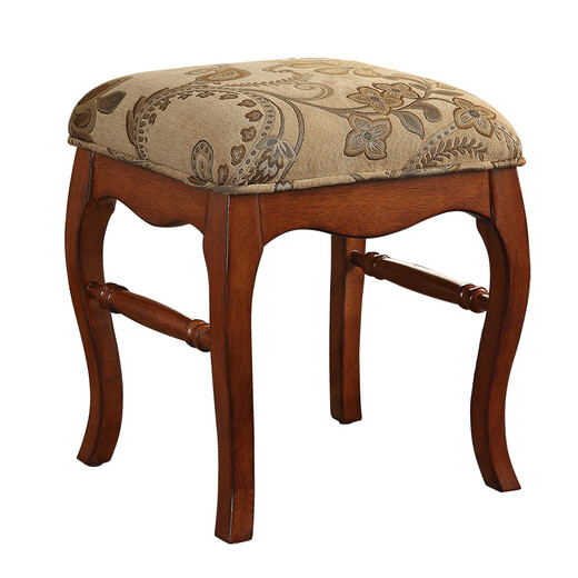 Mexueer American dressing stool European style bedroom dressing stool solid wood fabric shoe changing stool guzheng stool small bench dressing table stool cloth color No. 1