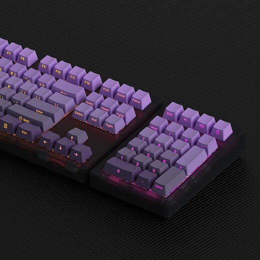 Belly Spirit MK870Pro/MK-Pad 108-key Blackberry side engraving mechanical keyboard Three-mode Obsidian Bluetooth wired wireless Bluetooth customized computer game office Three-mode Obsidian (including MK-Pad)-Purple Qi Donglai side engraving Yuedong Red axis