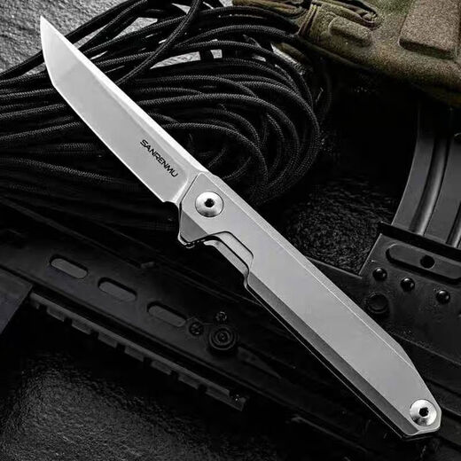 Three-blade wood high-end folding knife Three-blade wood 1161 titanium export version sharp extended outdoor tool portable fruit knife 1162 1161 gangben 1428