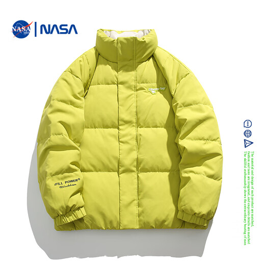 Nasamitoo Down Jacke für Männer und Frauen im Winter nationale Trendkarte Schachbrettständer Kragen Paar Wärme dünner Mantel für Teenager Freizeitkleidung 9215 Tinte Schwarz L.