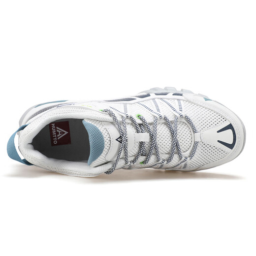 
Humtto outdoor hiking shoes four seasons wear-resistant non-slip casual shoes mesh breathable hiking shoes light hiking shoes white/light blue couple style-755 (breathable large hole) 38