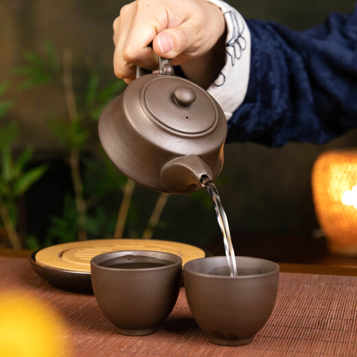 Clcey Yixing Original Ore Purple Mud Purple Clay Pot célèbre Artiste Gravé à la main The Houde Rune Ruyi Pot Pot Household Kung Fu Tea Set To Tea 653 Houde Rune Ruyi Purple Clay Pot One Pot 200ml