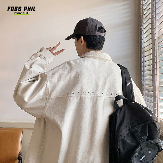 Foss Phil American High Street Herren Frühling und Herbst hübsche lose gelegentliche Arbeit Jacke JN1020 Baixiyu XL