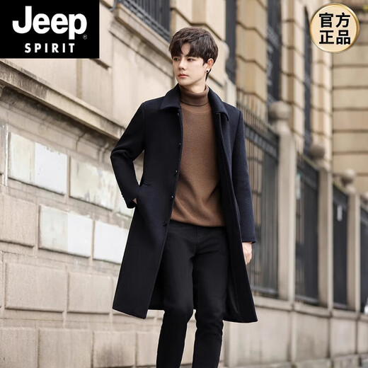 Jeep Spirit Мужская шерстяная шерстяная шерсть 2025 зима плюс флисовая двойная шерстяная куртка Men x908-1 Deep Khaki [флис] Утолщенный M [90-110Jin [Jin равно 0,5 кг]]]