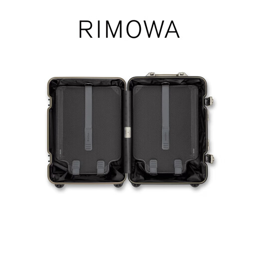 RIMOWA Original 21-inch aluminum-magnesium alloy suitcase, trolley case, boarding case, titanium gold, 21-inch, suitable for short trips of 3-5 days