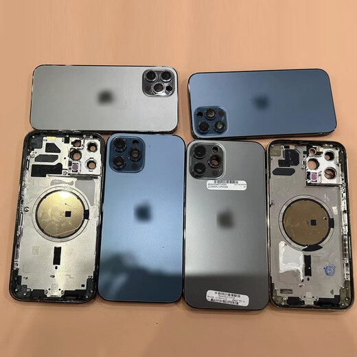 A适用苹果12iphone12promax后盖总成拆机中框原装边框12mini 12promax黑色原拆95新