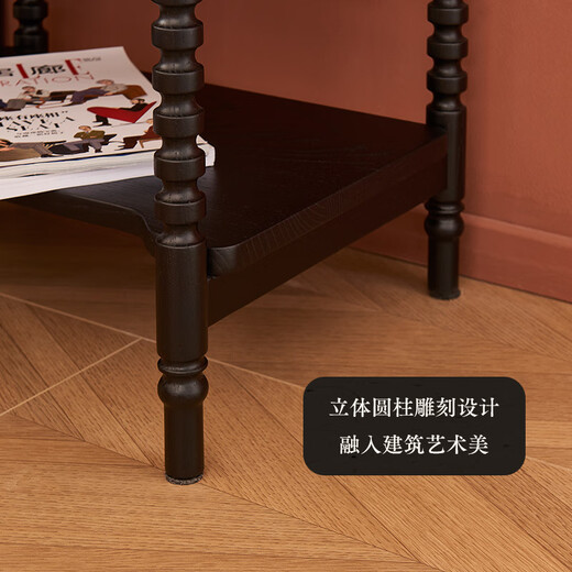 
Guangming Furniture Solid Wood Bedside Table Simple Medium-Aged North American Red Oak Bedside Table Retro Style Bedside Table 14101 Minimalist Black with Medium-Ancient Color-Bedside Table