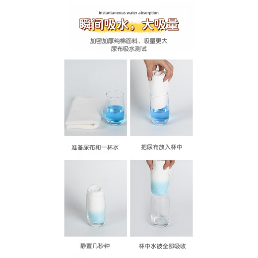 德骊嘉尿布可洗全棉芥子新生婴儿专用介子宝宝用品尿片戒子吸 [纱布款]白色2 20条装
