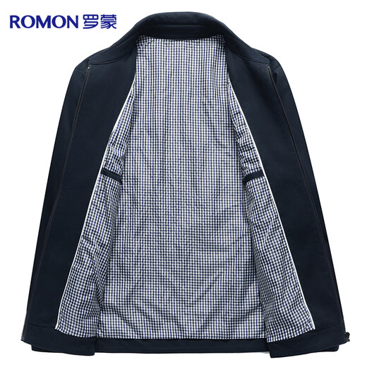 Romon 100% reine Baumwolljacke für Männer mittleren und jungen Menschen Frühlings- und Herbstmäntel für Workwear Casual Revers Daddy Anzug Herrenjacke Hemd
