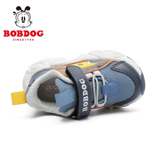 巴布豆（BOBDOG）童鞋男宝宝学步鞋春秋款儿童运动鞋 102313007 雾灰/青兰25