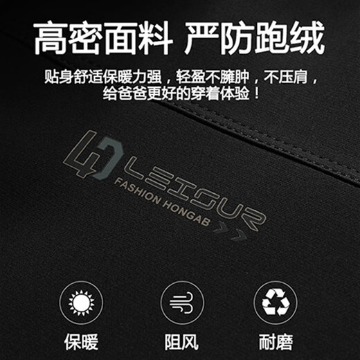 Woodpecker removable inner liner thickened father's cotton-padded jacket men's cotton-padded jacket middle-aged and elderly plus velvet cotton-padded jacket winter clothing father's warm jacket Navy blue 2XL /185 Recommended 125-145Jin Jin equals 0.5 kg