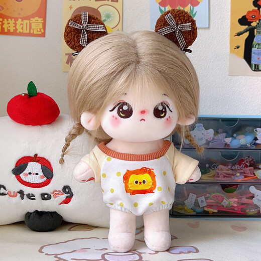 卡丘比棉花娃娃20cm有骨架明星无属性公仔裸娃带含衣服女娃衣送六一儿童 栗粒sp+随机衣服+打理工具+礼盒 20cm有骨架 （进店选择更多）