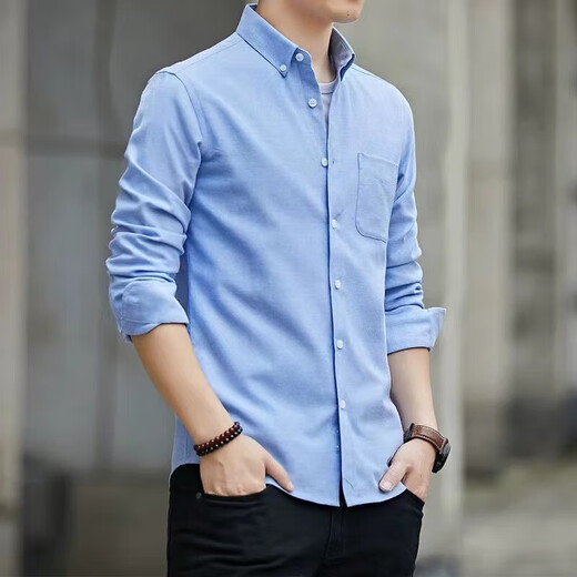
Long-sleeved shirt men's business white shirt slim fit men's formal workwear free large size professional suit Oxford spinning shirt Oxford spinning gray 2XL Recommended 130-145 Jin [Jin equals 0.5 kg]