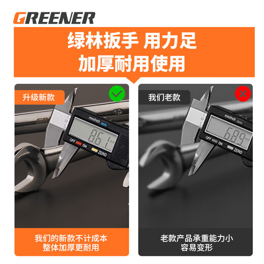 GREENER open-end wrench, plum blossom ratchet wrench, mirror double-purpose quick wrench, automatic dual-purpose wrench, 14mm industrial grade plum-blossom dual-purpose wrench