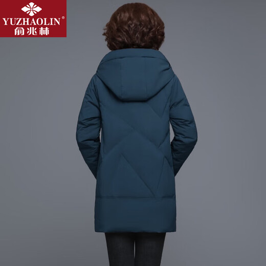俞兆林妈妈装冬装中长款羽绒服女棉衣外套60岁中老年人棉服大码奶奶棉袄 XY-9858 孔雀蓝【棉服】  加厚 L 【建议80-105斤左右】