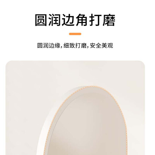 小匠材旋转穿衣镜家用全身镜落地镜卧室衣帽架镜子试衣镜暖白色30*165