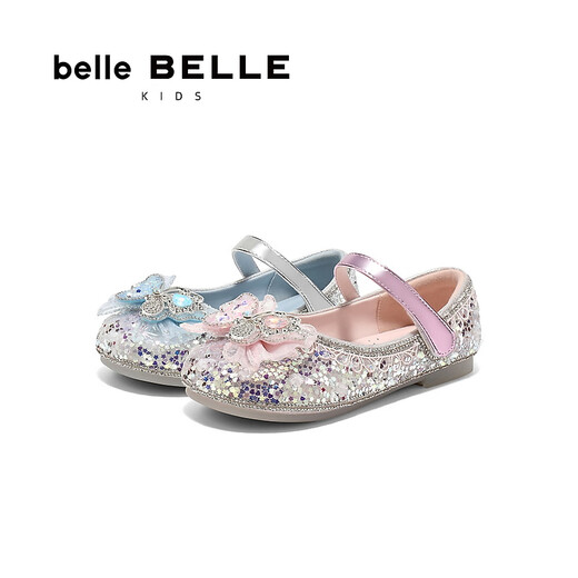 Belle (Belle) Elsa style Mary Jane shoes mall same style butterfly pumps A6090A85 pink 28