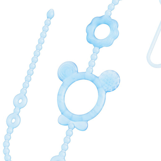 Dr. Ma baby teether anti-lost chain baby toy chain silicone pacifier chain anti-lost rope Bear Nano Silver