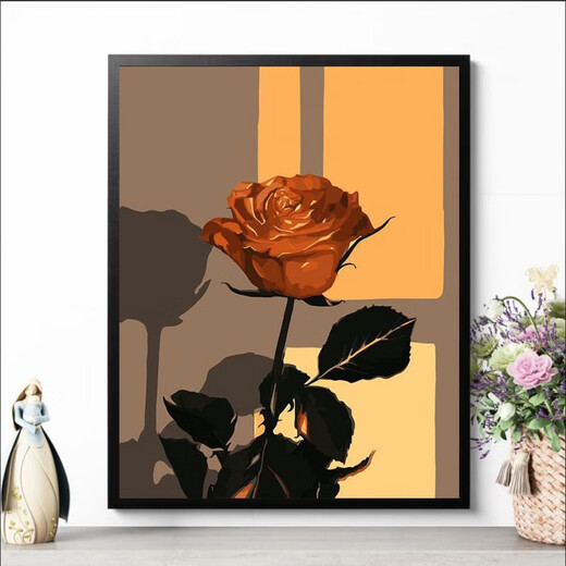 CLCEY数字油画diy花卉风景动漫手绘填充手工diy丙烯油彩画装饰画 H1049郁金香 50*65精美外框+彩画板+颜料笔