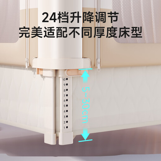 InnoTruth床围栏床上围挡安全护栏免打孔婴儿床围儿童防摔挡板两面床边二面 【1.8+2米】-米小象两面装