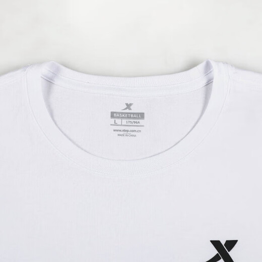 XTEP (XTEP) XTEP pure cotton short-sleeved men's summer new T-shirt half-sleeved loose white casual top cotton T-shirt Pearl white-round neck (pure cotton) M (170/92A) [Spot quick delivery]